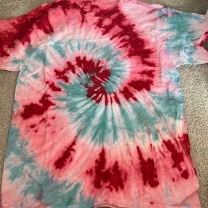 Red white and blue tie dye cotton top size m